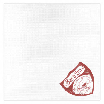 Serviette personnalisée en papier molletonné blanc 40 x 40 - Impression 1 à 2 couleurs