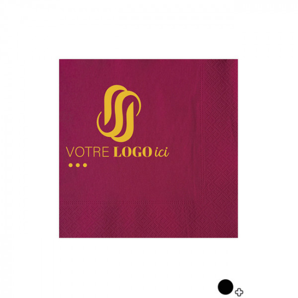 Serviette personnalisée en papier ouate 2 couleurs au choix 20 x 20 - 2 plis - Impression 1 à 2 couleurs